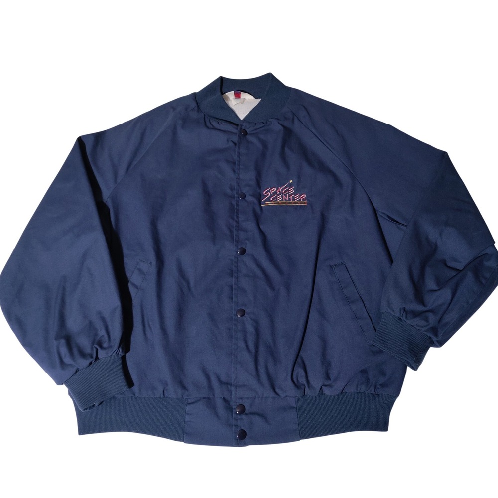 Space Center Houston Bomber Jacket Mens XL Navy Blue USA WestArk Vintage